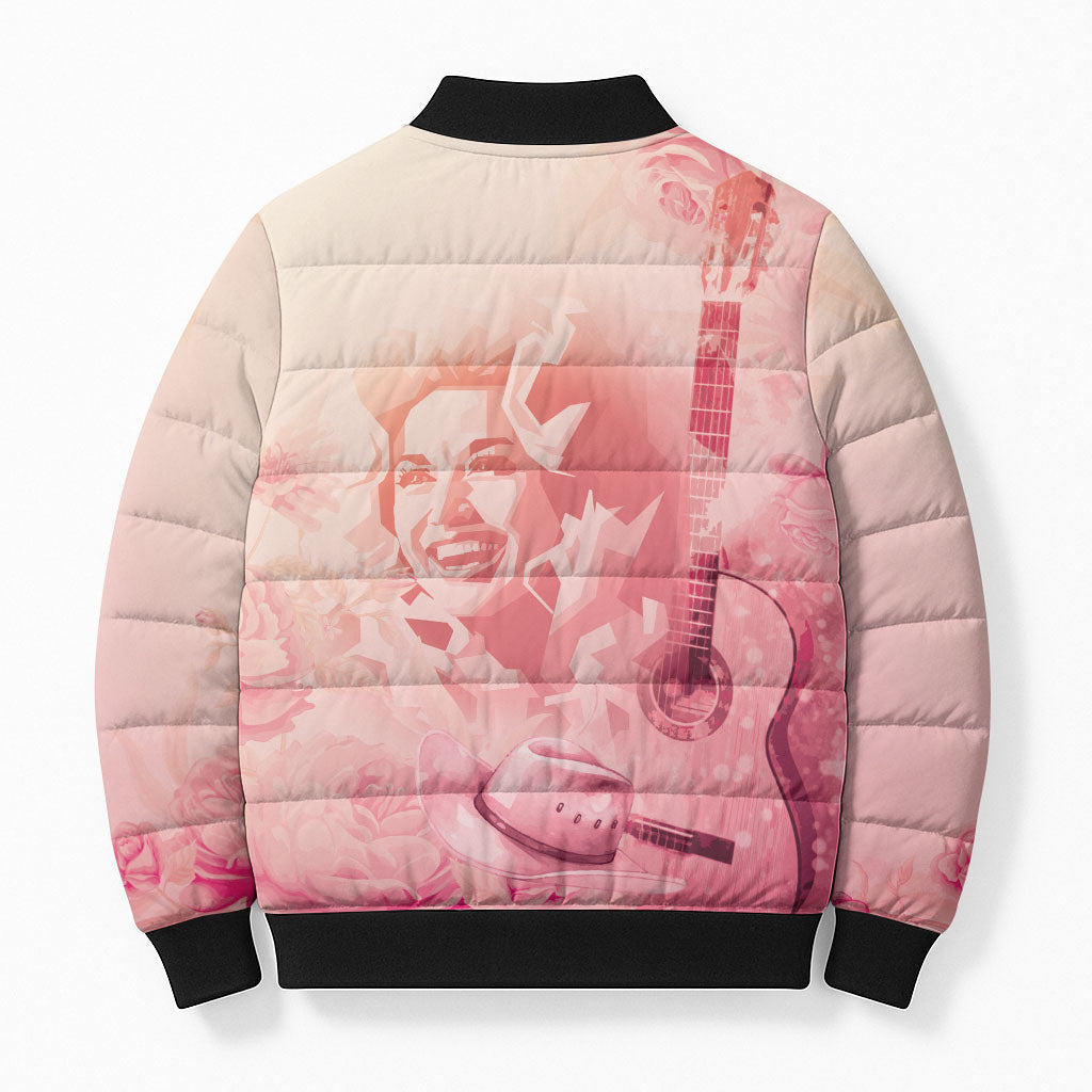 In Loving Memory Dolly - I Will Always Love You Bomber Puffer Jacket