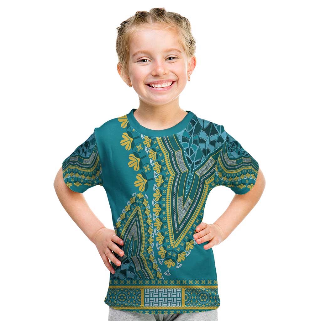 African Dashiki Kid T Shirt Luxury Teal