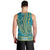 African Dashiki Men Tank Top Luxury Teal - Wonder Print Shop