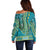 African Dashiki Off Shoulder Sweater Luxury Teal - Wonder Print Shop