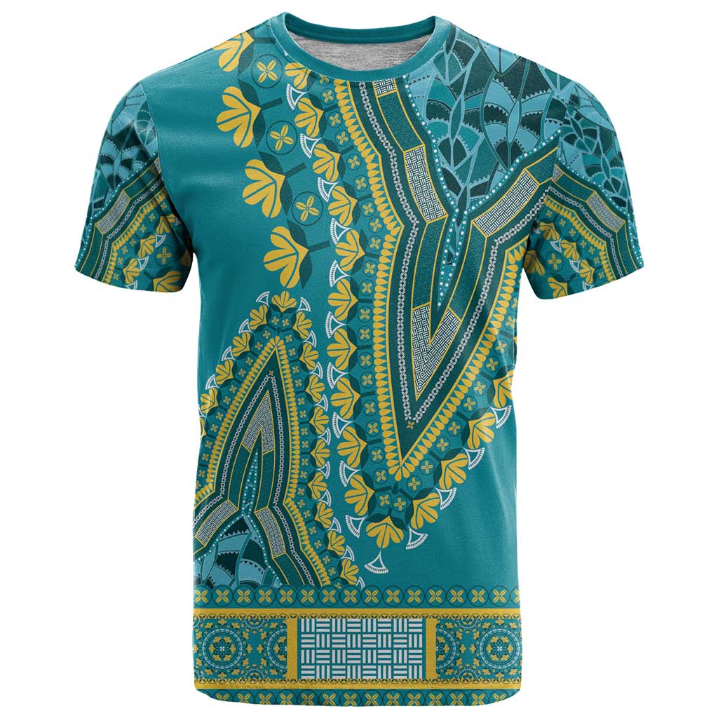 African Dashiki T Shirt Luxury Teal