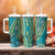 African Dashiki Tumbler With Handle Luxury Teal - Wonder Print Shop