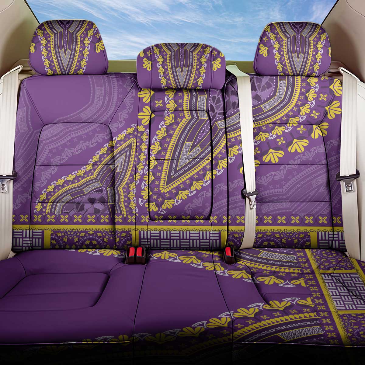 African Dashiki Back Car Seat Cover Luxury Violet