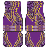 Purple dashiki car mats, 4-piece set with violet pattern and matching border