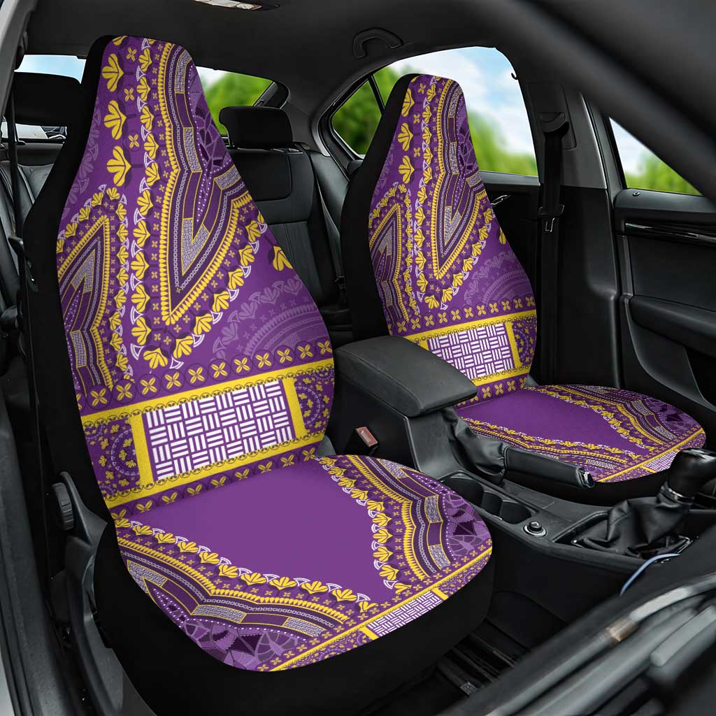 African Dashiki Car Seat Cover Luxury Violet