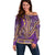 African Dashiki Off Shoulder Sweater Luxury Violet - Wonder Print Shop