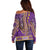 African Dashiki Off Shoulder Sweater Luxury Violet - Wonder Print Shop