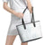 Samoa White Sunday Leather Tote Bag Classic Siapo Style - Wonder Print Shop