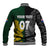 Personalised New Zealand Mix South Africa Rugby Baseball Jacket Protea Vs. Silver Ferns LT7 - Wonder Print Shop