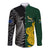 Personalised New Zealand Mix South Africa Rugby Long Sleeve Button Shirt Protea Vs. Silver Ferns - Wonder Print Shop