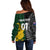 Personalised New Zealand Mix South Africa Rugby Off Shoulder Sweater Protea Vs. Silver Ferns - Wonder Print Shop