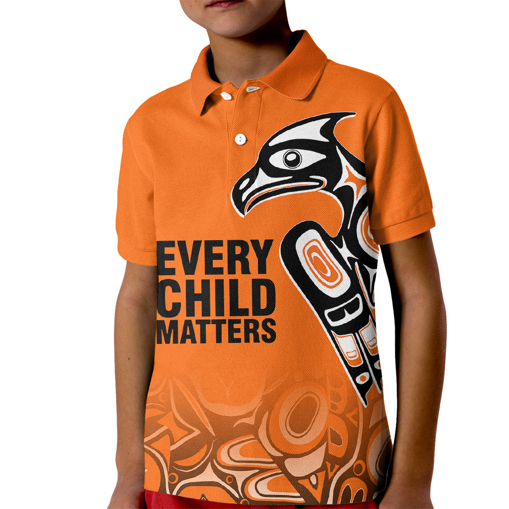 Canada Indigenous Kid Polo Shirt Aboriginal Bird Art - Every Child Matters - Wonder Print Shop