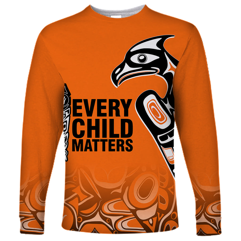 Canada Indigenous Long Sleeve Shirt Aboriginal Bird Art - Every Child Matters - Wonder Print Shop