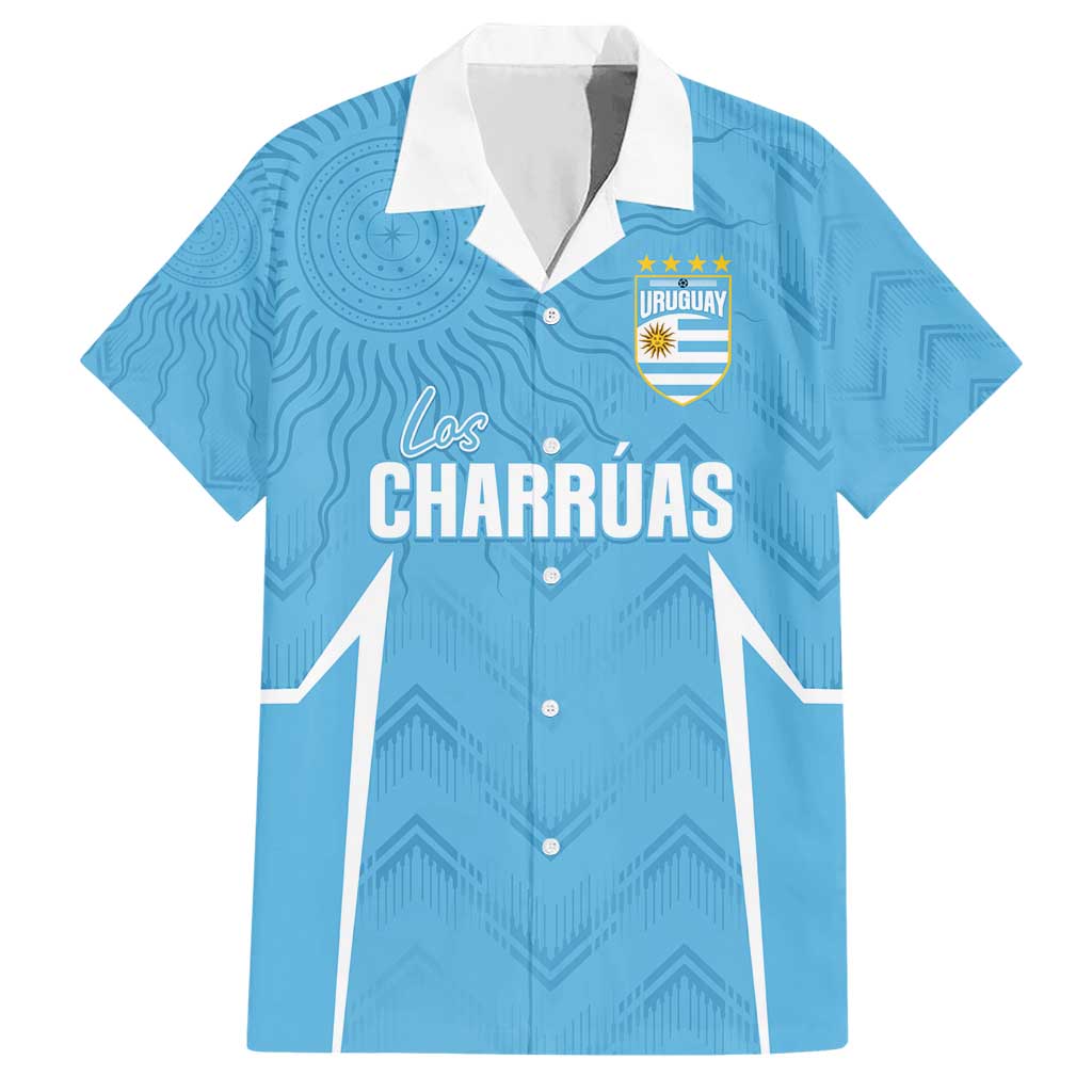 Uruguay Football 2024 Custom Hawaiian Shirt Los Charruas Sol de Mayo Ornamental Style - Wonder Print Shop