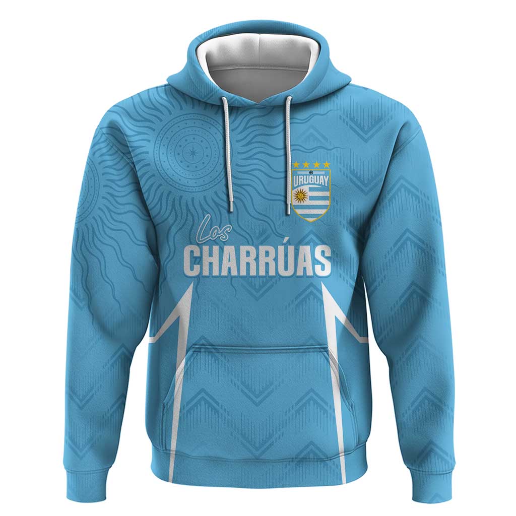 Uruguay Football 2024 Custom Hoodie Los Charruas Sol de Mayo Ornamental Style - Wonder Print Shop