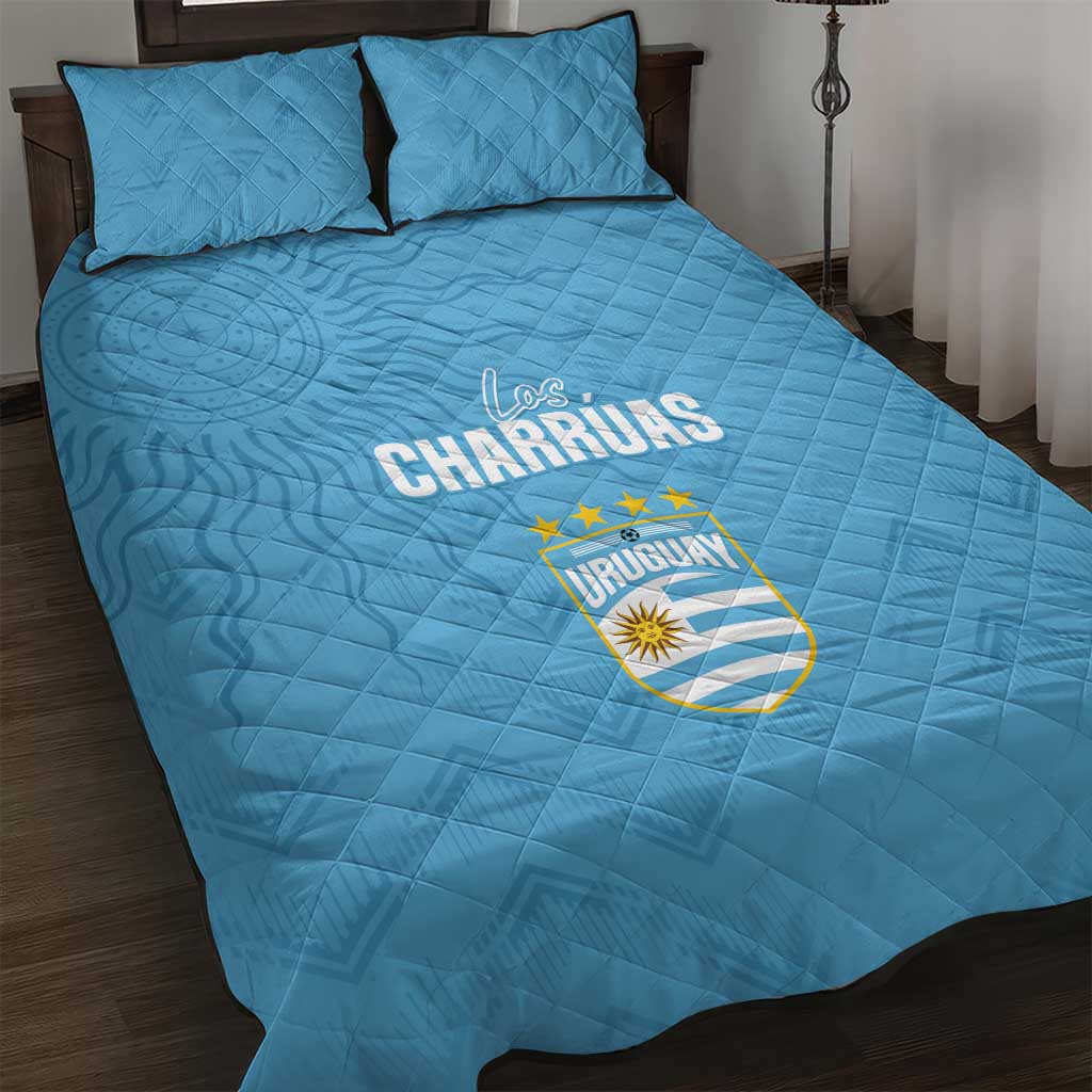 Uruguay Football 2024 Custom Quilt Bed Set Los Charruas Sol de Mayo Ornamental Style - Wonder Print Shop