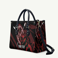 Kenya King Lion Personalized Leather Bag Stylized Maasai Shield - Wonder Print Shop