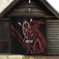 Kenya King Lion Personalized Quilt Stylized Maasai Shield - Wonder Print Shop