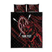 Kenya King Lion Personalized Quilt Bed Set Stylized Maasai Shield - Wonder Print Shop