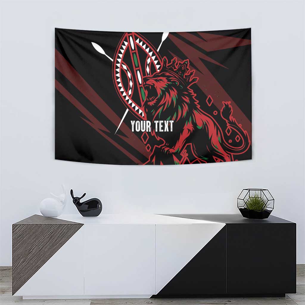 Kenya King Lion Personalized Tapestry Stylized Maasai Shield - Wonder Print Shop