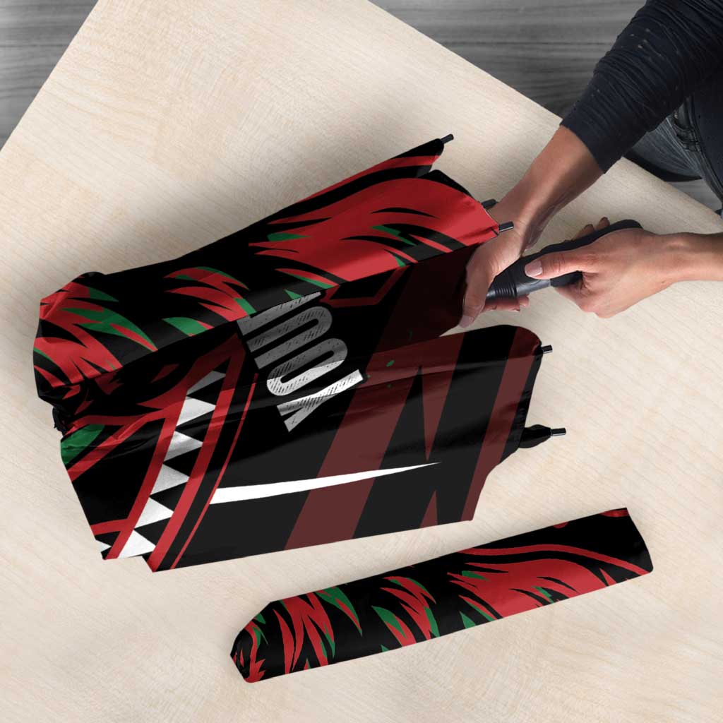 Kenya King Lion Personalized Umbrella Stylized Maasai Shield - Wonder Print Shop