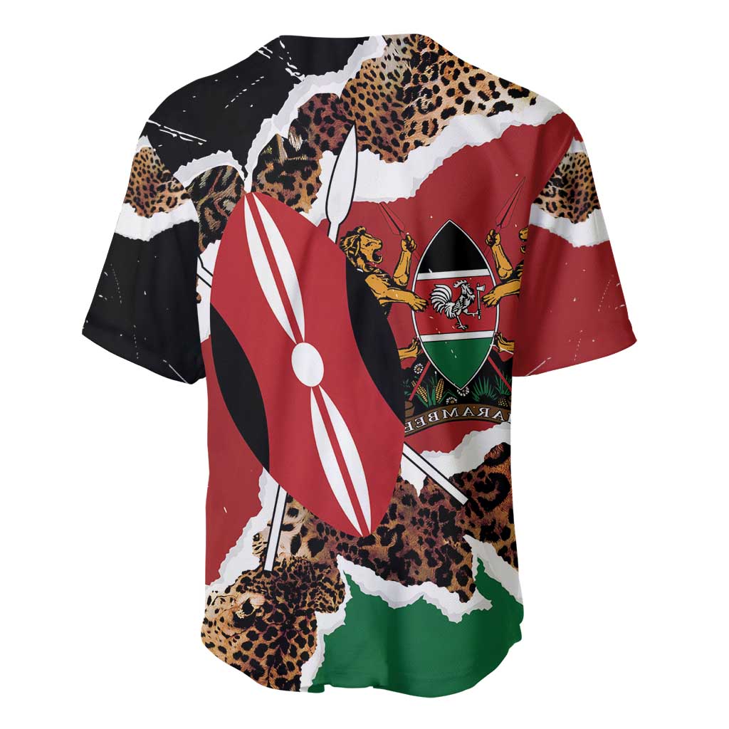 Kenya Grunge Baseball Jersey Mix Animal Skin Pattern - Wonder Print Shop