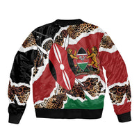 Kenya Grunge Sleeve Zip Bomber Jacket Mix Animal Skin Pattern - Wonder Print Shop