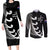 Personalised New Zealand Rugby Couples Matching Long Sleeve Bodycon Dress and Long Sleeve Button Shirts Aotearoa Silver Fern Koru Maori Style LT7 - Wonder Print Shop