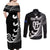 Personalised New Zealand Rugby Couples Matching Off Shoulder Maxi Dress and Long Sleeve Button Shirts Aotearoa Silver Fern Koru Maori Style LT7 - Wonder Print Shop