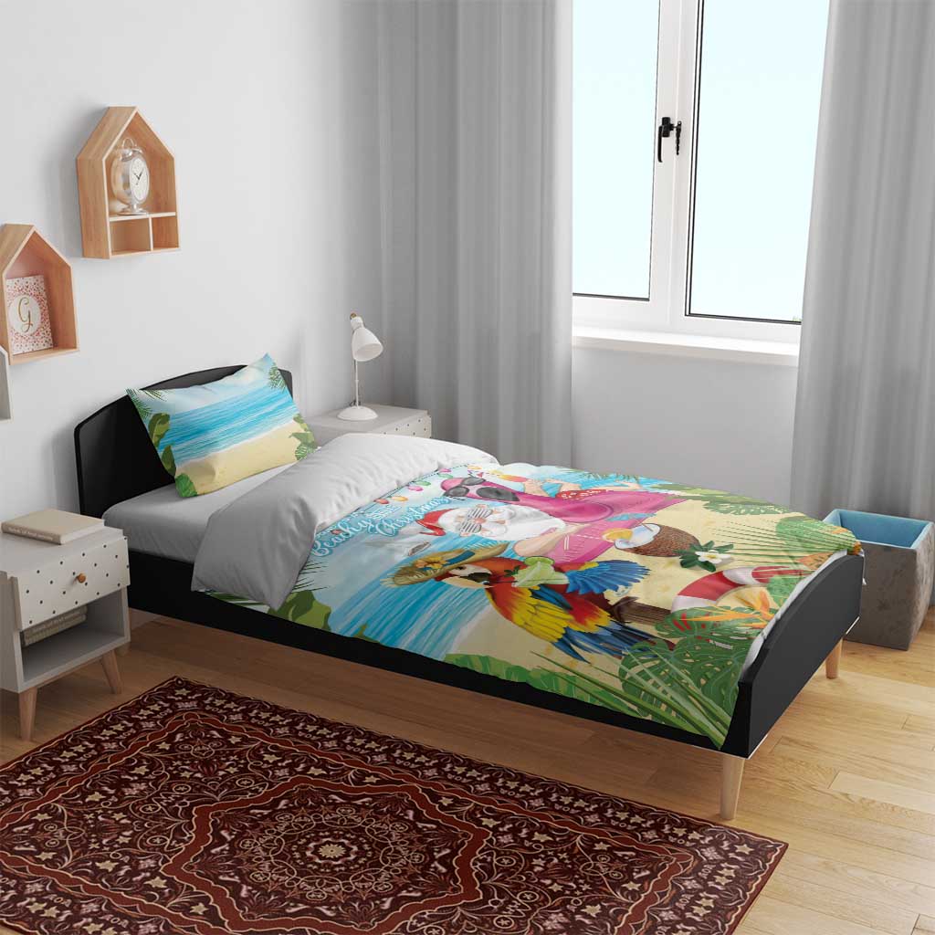 Have Yourself A Beachy Little Christmas Bedding Set with Santa Chilling - Wonder Print Shop