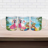 Have Yourself A Beachy Little Christmas Ceramic Mug with Santa Chilling - Wonder Print Shop