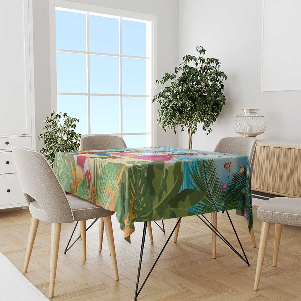 Have Yourself A Beachy Little Christmas Tablecloth with Santa Chilling - Wonder Print Shop