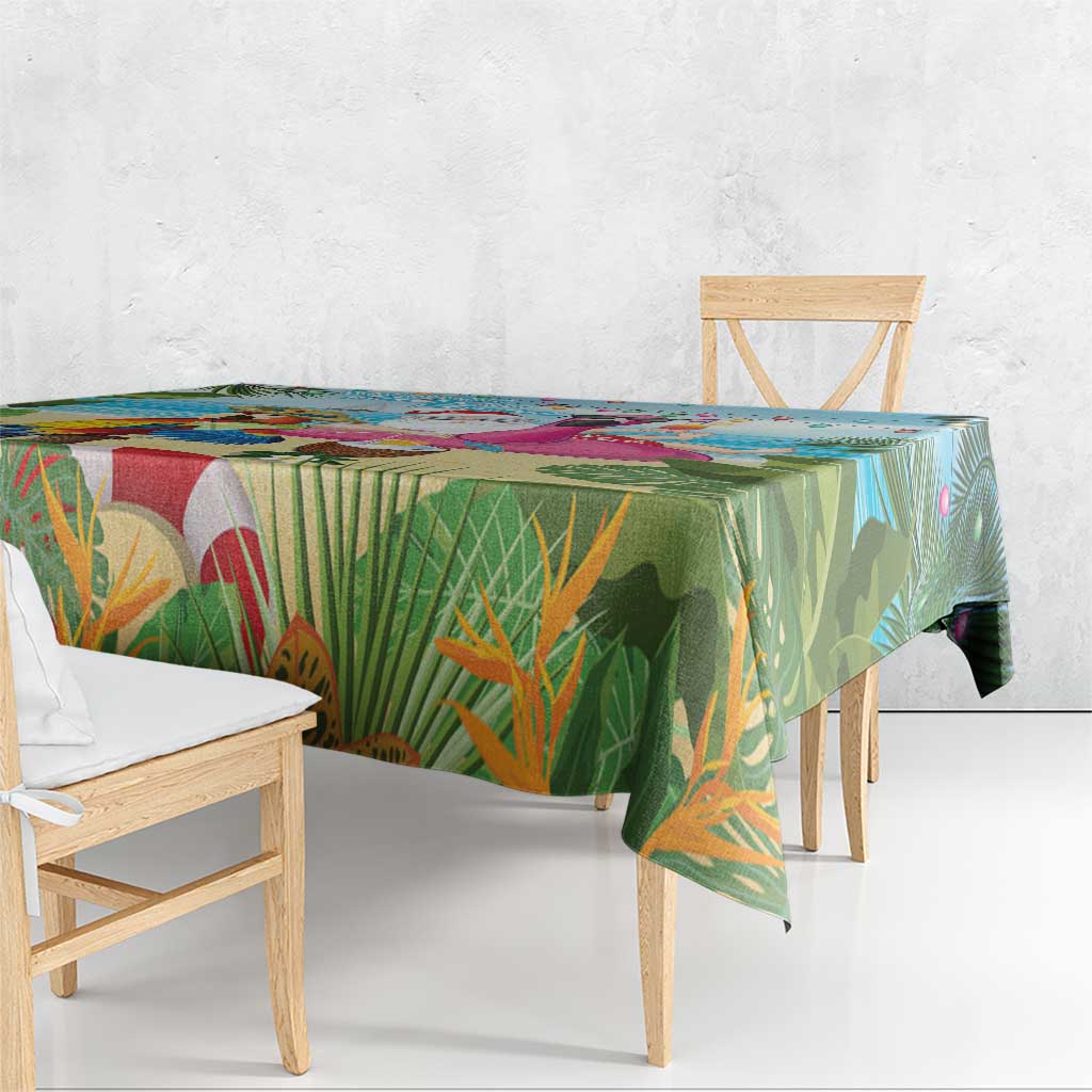 Have Yourself A Beachy Little Christmas Tablecloth with Santa Chilling - Wonder Print Shop