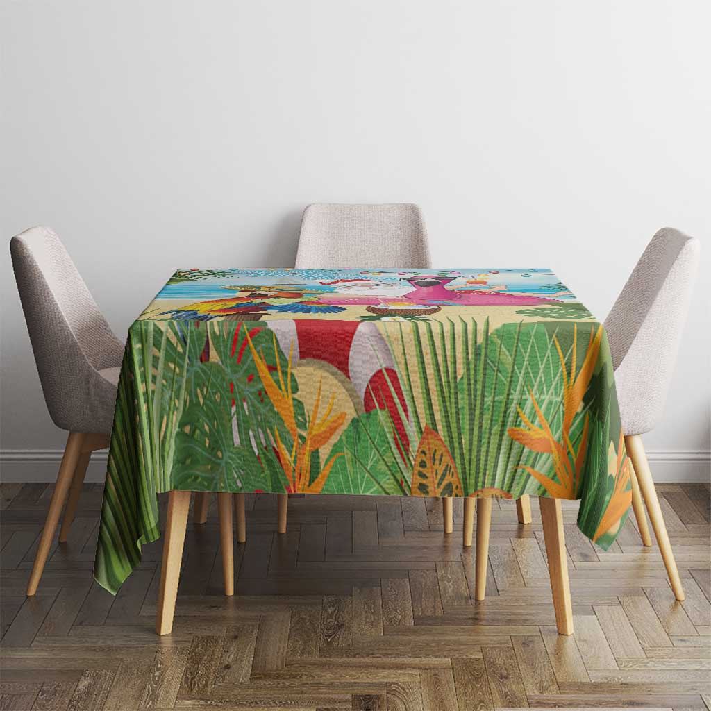 Have Yourself A Beachy Little Christmas Tablecloth with Santa Chilling - Wonder Print Shop
