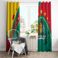 Grenada window curtain panels with grommet tops, yellow left and red right with stars