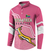 Personalized South Africa WC2026 Button Sweatshirt Springboks Special Pink