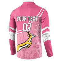 Personalized South Africa WC2026 Button Sweatshirt Springboks Special Pink