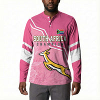 Personalized South Africa WC2026 Button Sweatshirt Springboks Special Pink