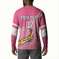 Personalized South Africa WC2026 Button Sweatshirt Springboks Special Pink