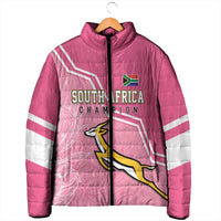 Personalized South Africa WC2026 Padded Jacket Springboks Special Pink