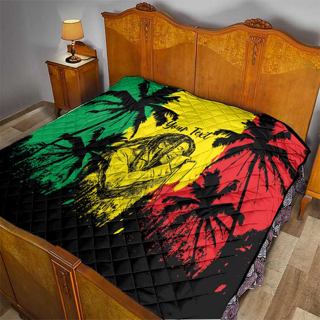 Reggae Soul B.Marley Personalized Quilt Tropical Grunge