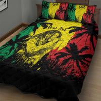 Reggae Soul B.Marley Personalized Quilt Bed Set Tropical Grunge