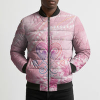 Afro Vodou Erzulie Freda Bomber Puffer Jacket Hibiscus & Pearls