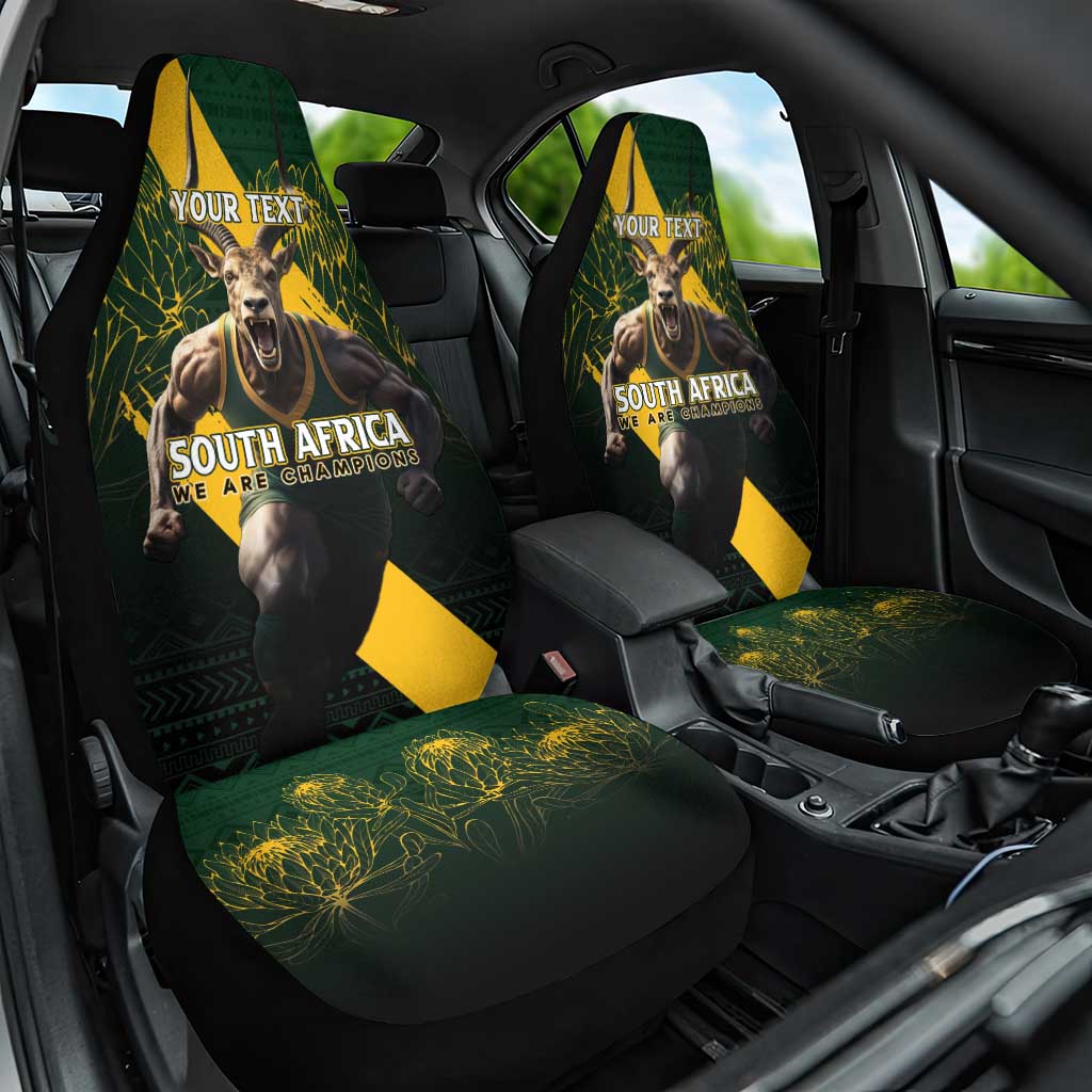 Personalised South Africa Rugby Car Seat Cover Proud Bokke We Are Champions LT7 - Wonder Print Shop