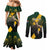 Personalised South Africa Rugby Couples Matching Mermaid Dress and Long Sleeve Button Shirt Proud Bokke We Are Champions