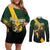 Personalised South Africa Rugby Couples Matching Off Shoulder Short Dress and Long Sleeve Button Shirt Proud Bokke We Are Champions LT7 - Wonder Print Shop