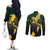 Personalised South Africa Rugby Couples Matching Off The Shoulder Long Sleeve Dress and Long Sleeve Button Shirt Proud Bokke We Are Champions