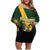 Personalised South Africa Rugby Family Matching Off Shoulder Short Dress and Hawaiian Shirt Proud Bokke We Are Champions LT7 - Wonder Print Shop