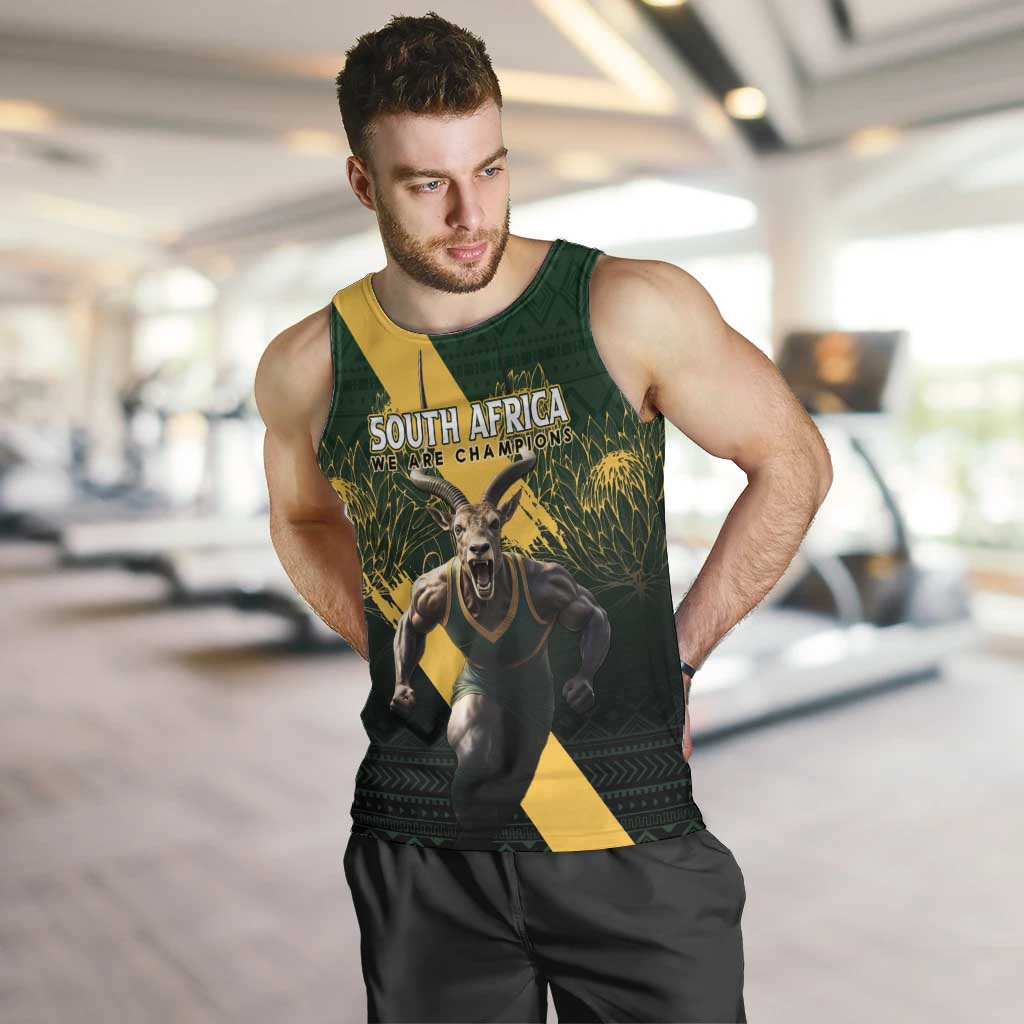 Personalised South Africa Rugby Men Tank Top Proud Bokke We Are Champions - Wonder Print Shop