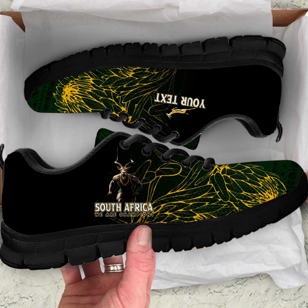 Personalised South Africa Rugby Sneakers Proud Bokke We Are Champions